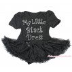 Black Baby Bodysuit Pettiskirt & Sparkle Rhinestone My Little Black Dress Print JS4303
